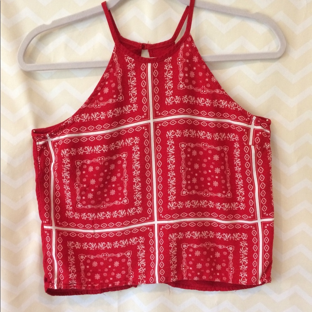 Red and white tank top